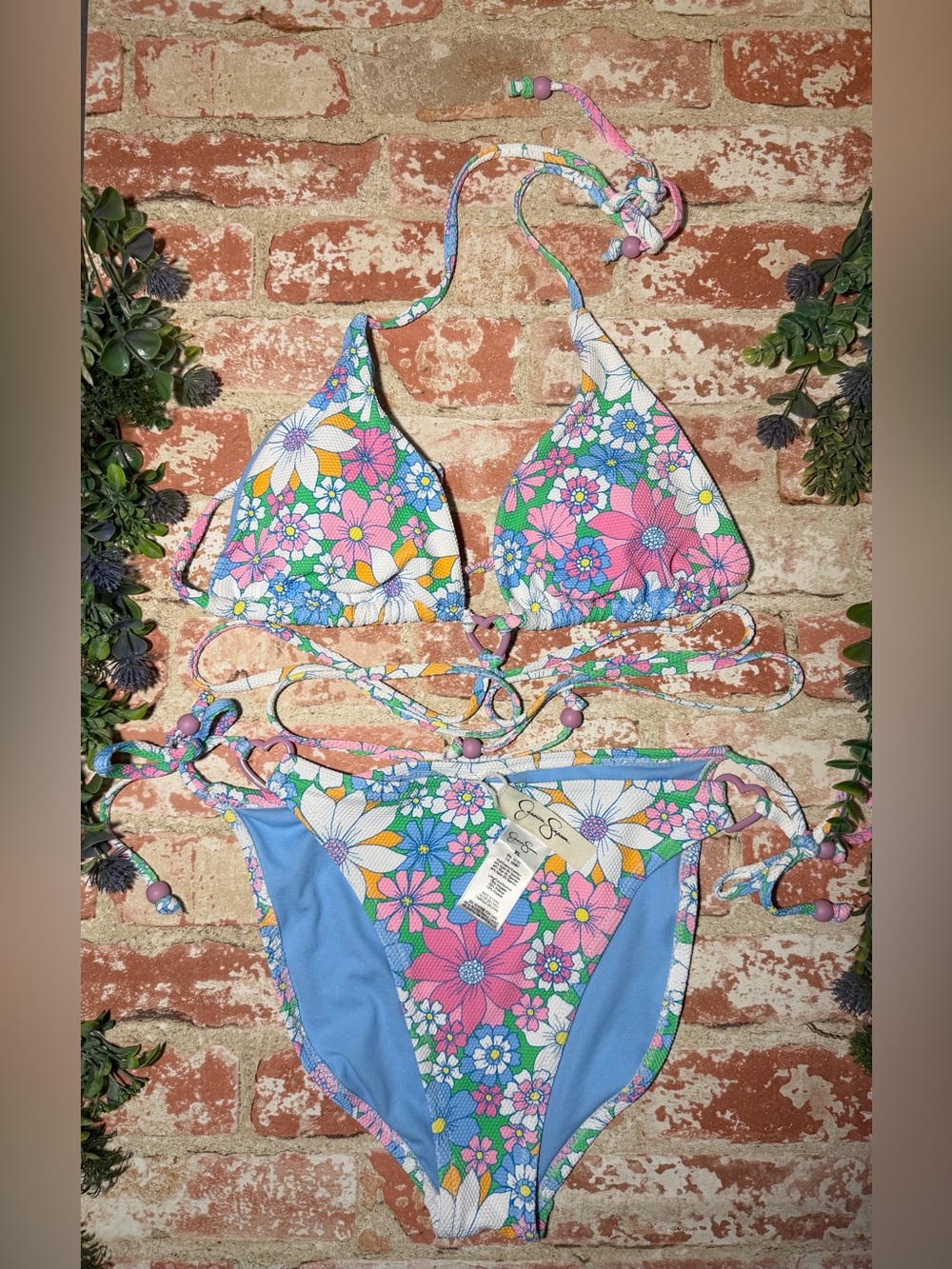 Jessica Simpson Triangle String Bikini - Crazy Daisy